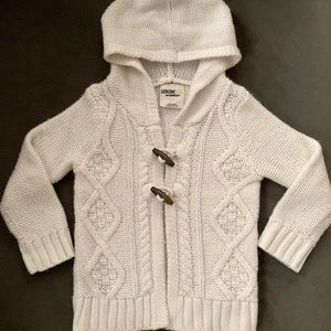 OshKosh B'gosh Shirts & Tops - Cute White, Hooded Sweater w/ Toggle Buttons OshKosh B'gosh Shirts & Tops - Cute White, Hooded Sweater w/ Toggle Buttons